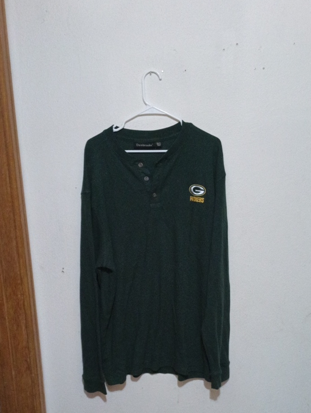 Dunbrooke Dark Green Packers V-Neck Henley Sweater